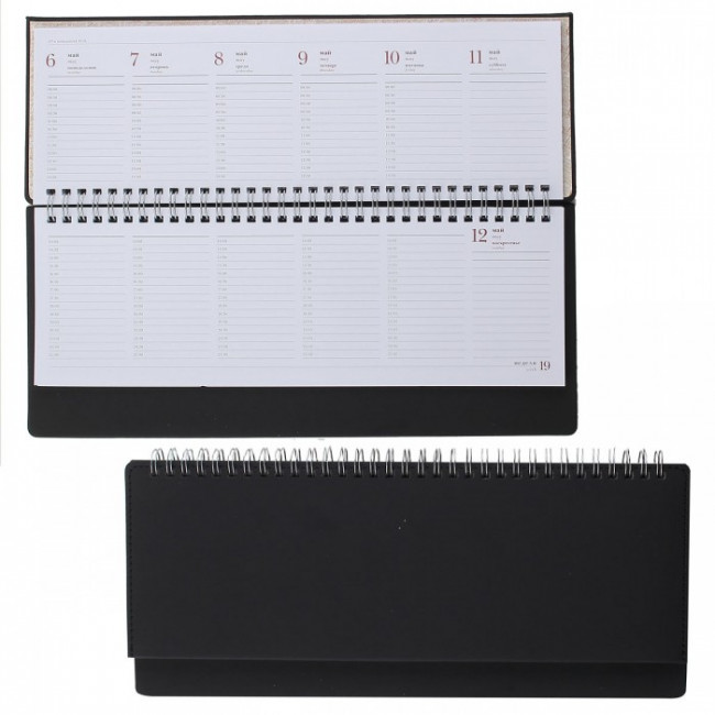 Планинг дат 2019г тв обл 7Бц к/з поролон 64л дв спир 130*305 Velvet 3-365/04 чер