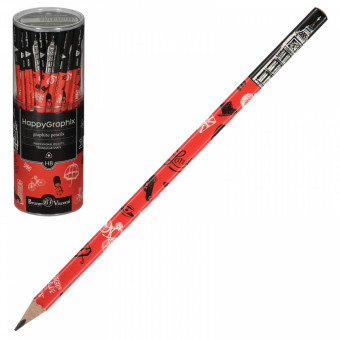Карандаш 2мм НВ чернографитовый "HappyGraphix. Романтическое путешествие. Лондон", BV/21-0030/51 (50)