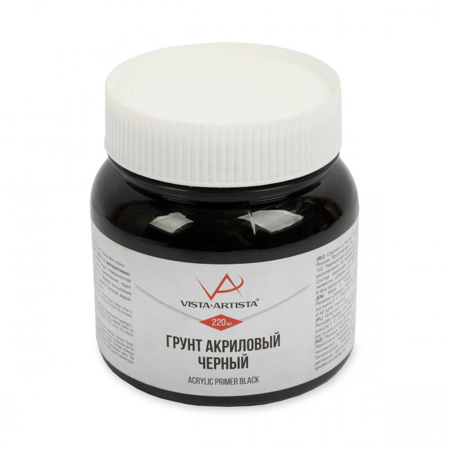 Грунт 220мл акриловый, черный, VISTA-ARTISTA/VPAB-220 Грунт 220мл акриловый, черный, VISTA-ARTISTA/VPAB-220