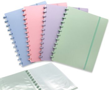 Папка на 20 карманов   INTELLIGENT А4 DI-6 "Однотонный" ширина корешка 2 см, с резинкой, асс (72)