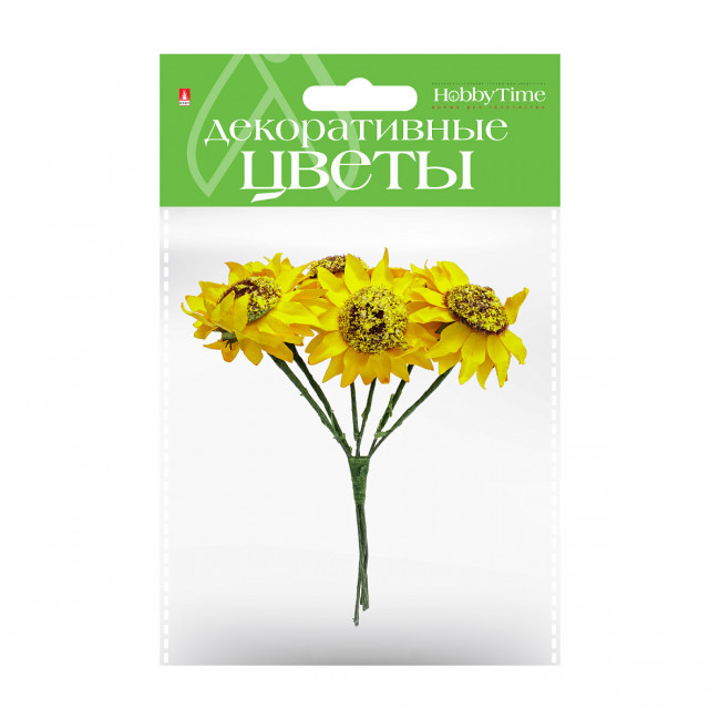 Декоративные цветы, в связке, 4 вида, №2, BV/2-558/02