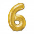 Шар ЦИФРА 6 17" золотой 43 см