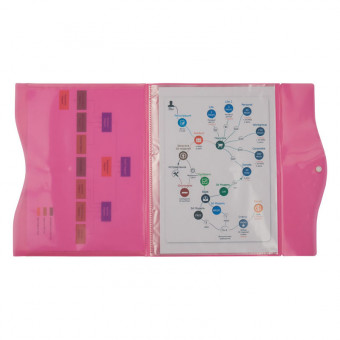 Папка на кнопке, 5 файлов, A4, розовая AXENT