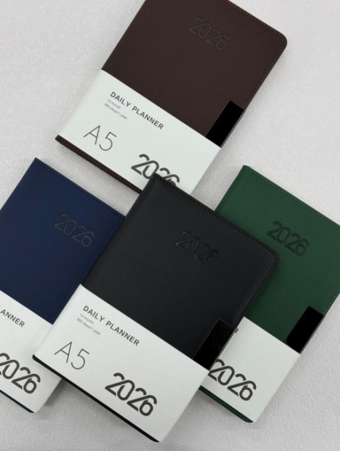 Ежедневник датированный 2026г А5 168л, линия, цвет ассорти, Dicai/2026-527