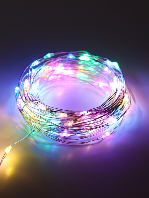 Гирлянда проволока 10 м, светодиодная, 100 разноцветных ламп MILAND/НУ-3003