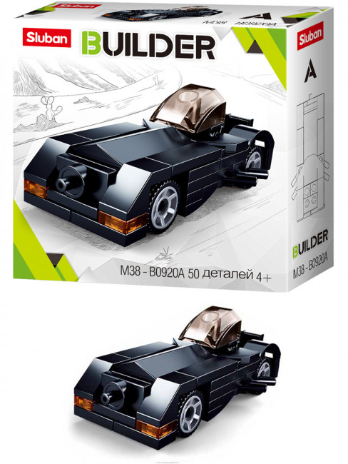 Конструктор "Суперкар" пластиковый, 50 дет., Sluban BUILDER Рыжий Кот/M38-B0920A