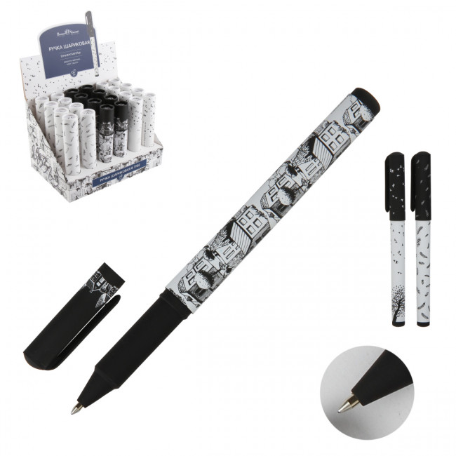 Ручка шариковая 0,7мм синяя "DreamWrite. Черно-белая романтика", BV/20-0264/05 (24)