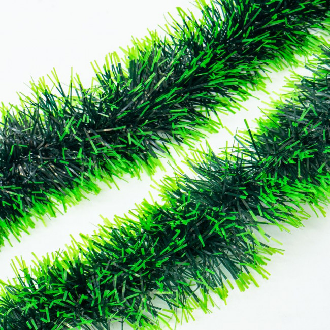 Мишура d 8см 2м, зеленая с салатовыми кончиками, Микрос/ч47709