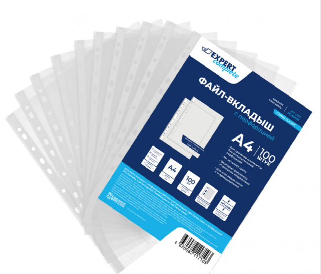 Файл-вкладыш (файлы) А4 45 мкр. матов.100 шт. Classic, прозрачный Expert Complete (15) Файл-вкладыш (файлы) А4 45 мкр. матов.100 шт. Classic, прозрачный Expert Complete (15)