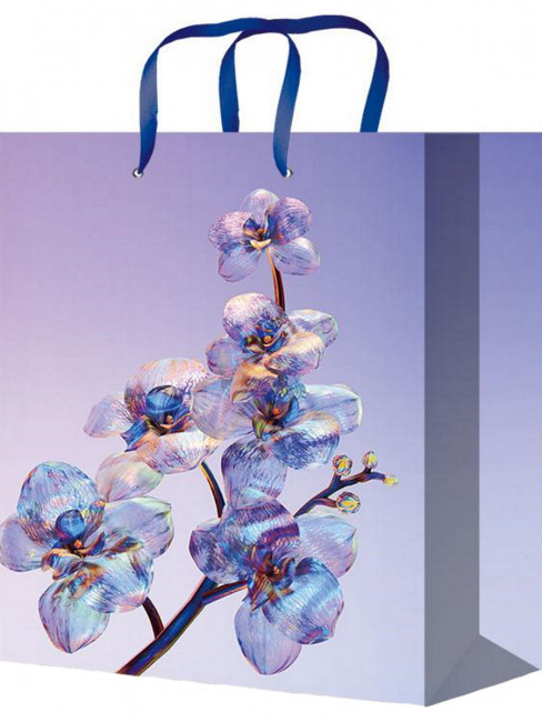 Пакет подароч. 18x23x8см "Стеклянные цветы" с глянц. лам. (M), MILAND/ПКП-4215 (12)
