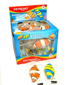 Ластик  KEYROAD №53 "Рыбка" 5,5см, в карт кор, цвета ассорти, KR971333 (36/576)