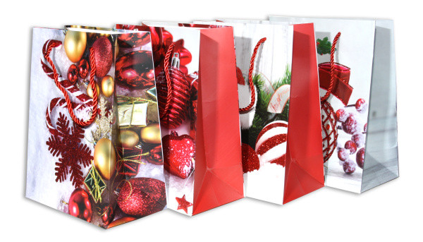 ПАКЕТ ПОДАРОЧНЫЙ " НОВЫЙ ГОД" 18*23*10 С БЛЕСКОМ (12)