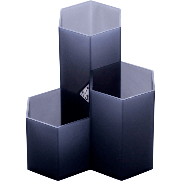 Органайзер 11,5x11,5x12см для канцелярских принадлежностей "Combs" настольный, пластиковый, дымчато-серый deVENTE/4102103 Органайзер 11,5x11,5x12см для канцелярских принадлежностей "Combs" настольный, пластиковый, дымчато-серый deVENTE/4102103