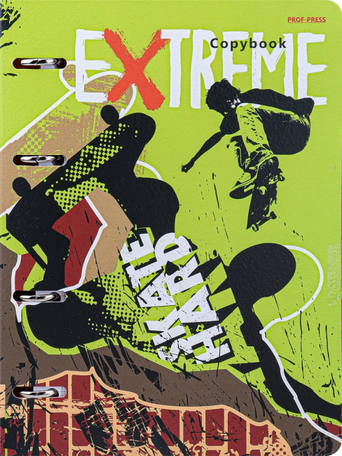 Тетрадь А5+ 120 клетка "Экстремальный спорт - 2 ", на кольцах, Prof-Press/120-6965