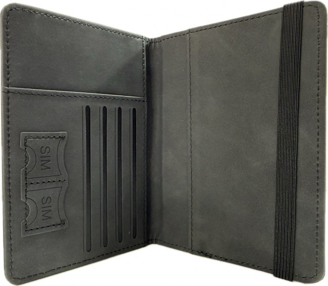 Обложка на паспорт WENZER OFFiCE, РФ Паспорт, на резинке, серая, эко кожа