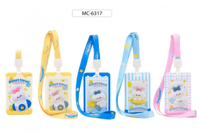 Бейдж А7 вертикальный, "Зайчик" пластиковый с рисунком, зажим, лента с рисунком,, Basir/МС-6317 (20) Бейдж А7 вертикальный, "Зайчик" пластиковый с рисунком, зажим, лента с рисунком,, Basir/МС-6317 (20)