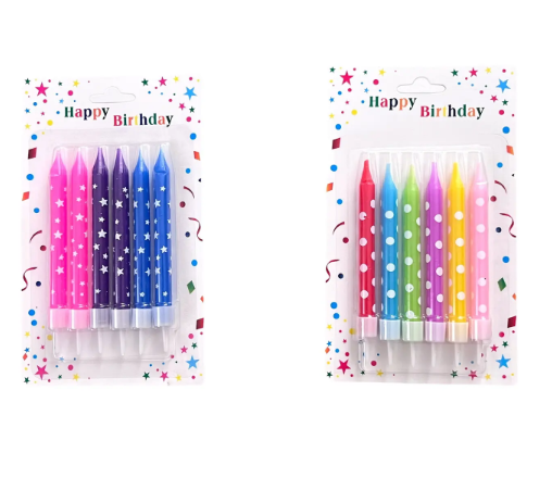 Свечи для торта, витые, радужные с принтом, Магистр/MAG-X-1/221340 (24) Свечи для торта, витые, радужные с принтом, Магистр/MAG-X-1/221340 (24)