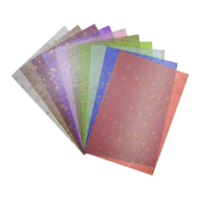 Декоративная калька А4 10цв 10л "Сердечки", BV/11-410-287