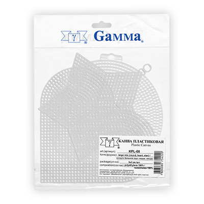 Канва KPL-08   "Gamma"   пластиковая АССОРТИ   100% полиэтилен     3 шт "большое" (круг+сердце+звезда)