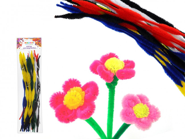 Набор для творчества: проволока синельная, d=1,2 см, длина 30 см, 30 шт. в упаковке, однотонная фигурная, микс 6 цветов (12) Набор для творчества: проволока синельная, d=1,2 см, длина 30 см, 30 шт. в упаковке, однотонная фигурная, микс 6 цветов (12)