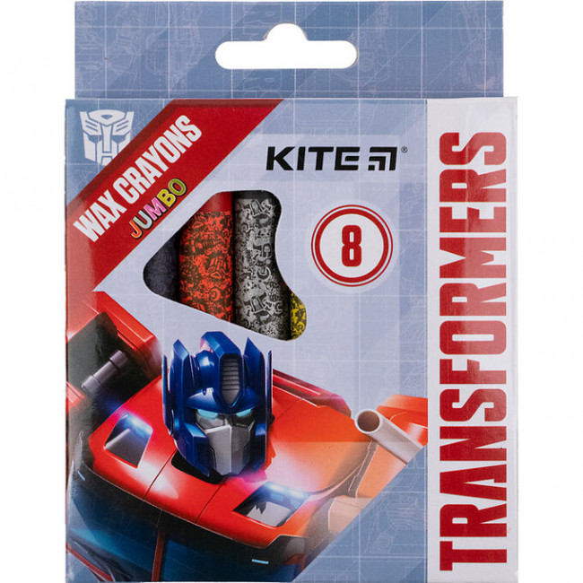 Мел восковой Jumbo, 8 цветов TF, KITE (12)