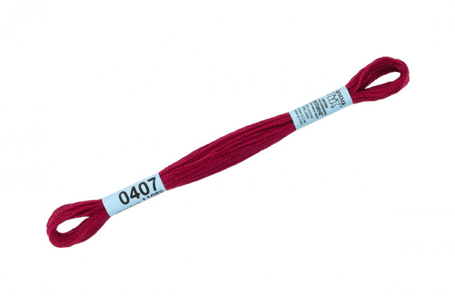 Нитки для вышивания 8 м 100% хлопок, мулине, бордовый, Gamma/0407