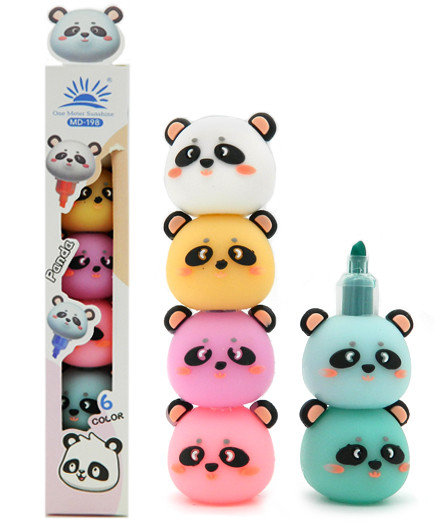 Маркер выделитель 5 цв. CZ-26 "Панда" 1-3мм, скошенный, мини 25мм, в к/кор MD-198 (2/36/576)