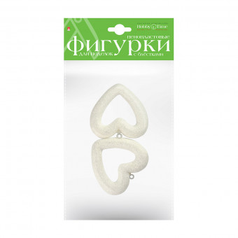 Пенопластовые фигурки 80мм "Сердца с глитером", 2шт, BV/2-803/01