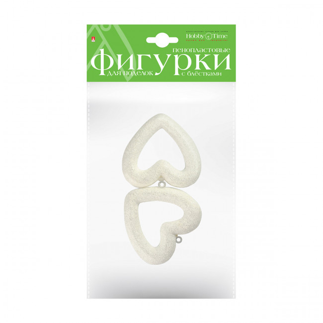 Пенопластовые фигурки 80мм "Сердца с глитером", 2шт, BV/2-803/01 Пенопластовые фигурки 80мм "Сердца с глитером", 2шт, BV/2-803/01