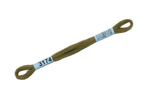 Нитки для вышивания "Gamma"    мулине  ( 3173-6115 )  100% хлопок     8 м №3174 хаки