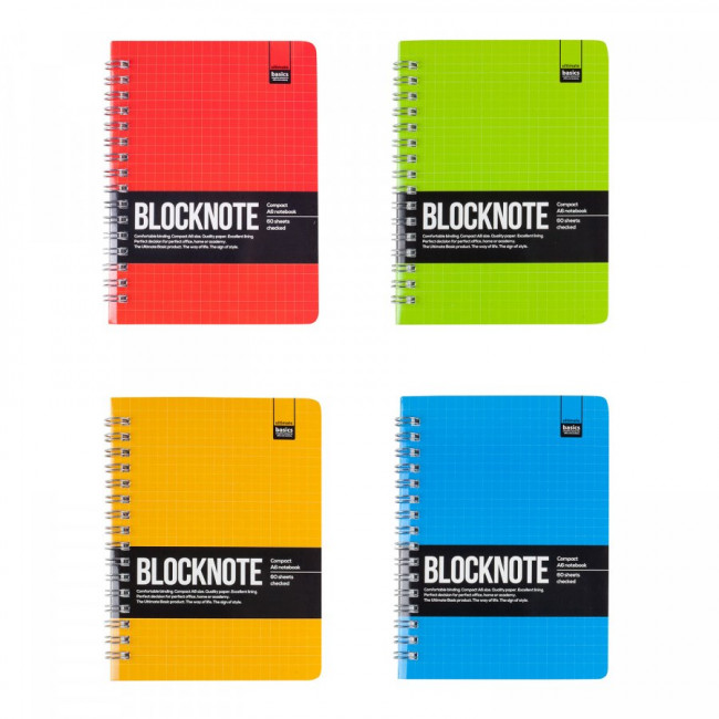 Блокнот А6 60л клетка "Ultimate Basics. Active book", 4 цвета ассорти, BV/3-60-484 (30)