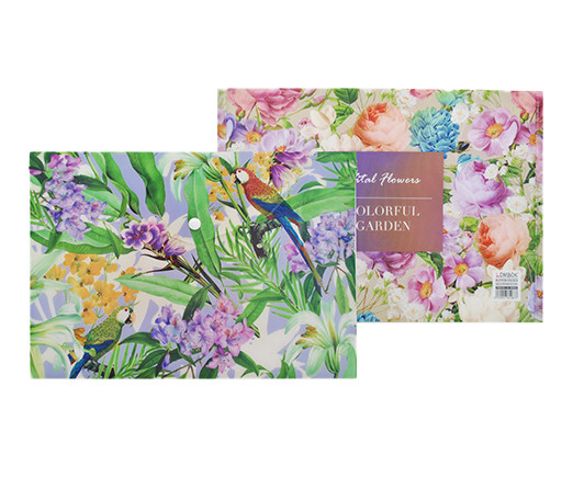 Папка с кнопкой А-4   DC-284/DA-51 "Цветочный сад" 33.5х23.4см, пластик с голографией, цвета ассорти LK-8553 (3/360) Папка с кнопкой А-4   DC-284/DA-51 "Цветочный сад" 33.5х23.4см, пластик с голографией, цвета ассорти LK-8553 (3/360)