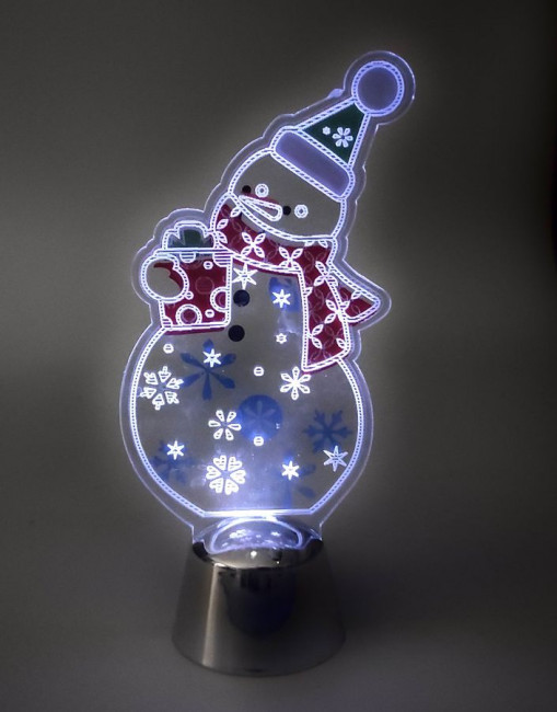 СУВЕНИР ИНТЕРЬЕРНЫЙ, КРИСТАЛЛ-КАНЦ «СНЕГОВИК», 8Х12 СМ, СВЕТЯЩИЙСЯ СУВЕНИР ИНТЕРЬЕРНЫЙ, КРИСТАЛЛ-КАНЦ «СНЕГОВИК», 8Х12 СМ, СВЕТЯЩИЙСЯ