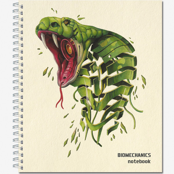 Тетрадь общ.,170х203, 48л., гребень, "Biomechanics", 4+0+уф, 4 диз.(30)