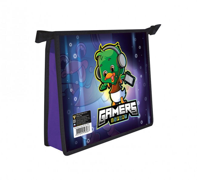 Папка А5 для тетрадей, молния сверху, пластиковая "Маленький геймер 2023", Пчёлка/ПМ-А5-29 (50)