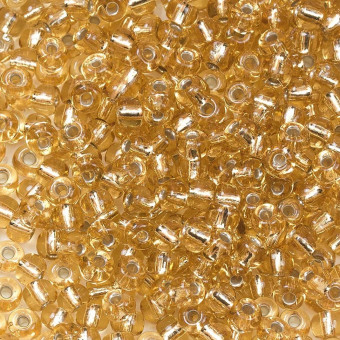 Бисер "ASMAR" размер №12, вес: 450 г, золотистый, внутреннее серебрение