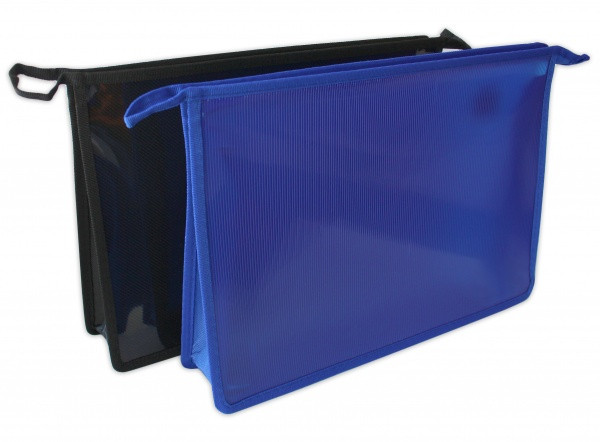 Папка А4 матовая, молния сверху, цвет-черный и синий ASMAR (12)