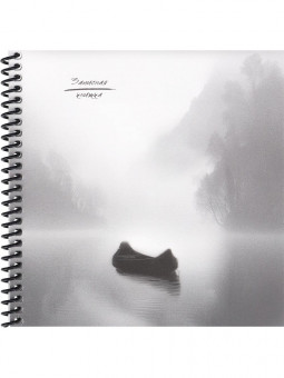 Записная книжка 158х158мм 48л клетка "Озеро в тумане", пластиковая обложка, спираль, Проф-Пресс/48-6903 (20)