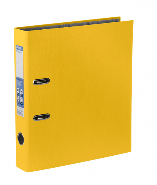 Регистратор А4 50мм арочный механизм, PVC, желтый, Classic Expert Complete/25187 (10)