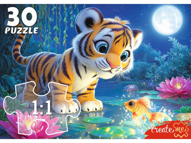 Пазлы 30 элементов "Ночной тигренок", Рыжий Кот/ПУ30-3181