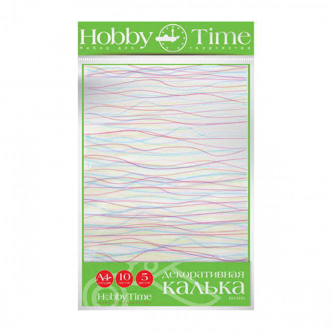 Декоративная калька А4 5цв 10л "Волна", BV/11-410-286 Декоративная калька А4 5цв 10л "Волна", BV/11-410-286