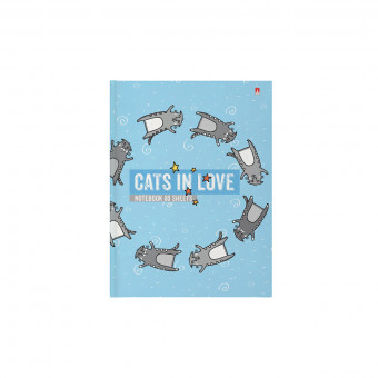Блокнот А6 80л клетка "Cats in Love", сшивка, BV/3-80-005/39 (24)