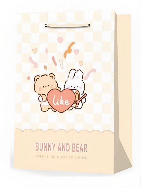 Пакет подароч. 26х32х10см "Лучшие друзья" с мат.ламинацией, бежевый, (L), MILAND/ПКП-6591 (12)