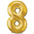 Шар ЦИФРА 8 17" золотой 43 см