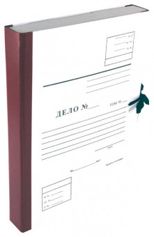 Архивный короб А4 3,5см "Дело" бумвинил, складывающийся, бордовый, КСД4035-209 (25)