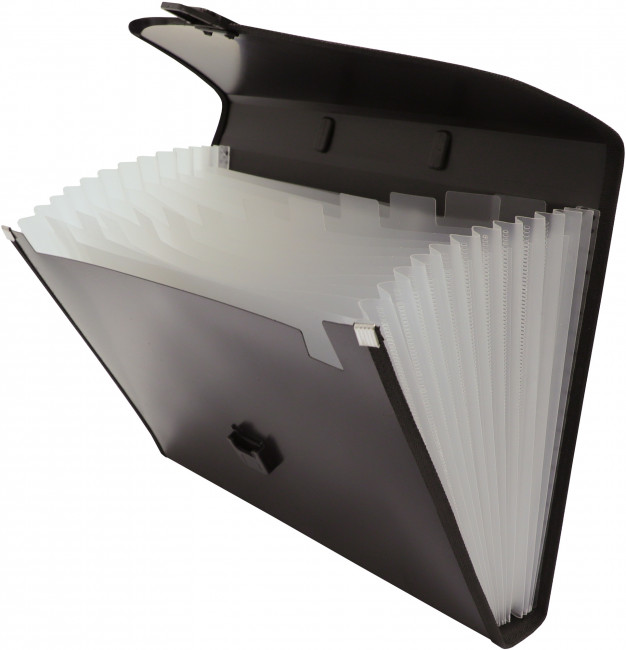 Портфель А4, 700мкр, пластик, 13 отд., с окантовкой, черный, BPP13LBLCK Бюрократ/876051