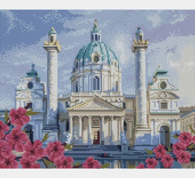 Алмазная мозаика 40*50 на подрамнике "Вена", полная выкладка, ALM068