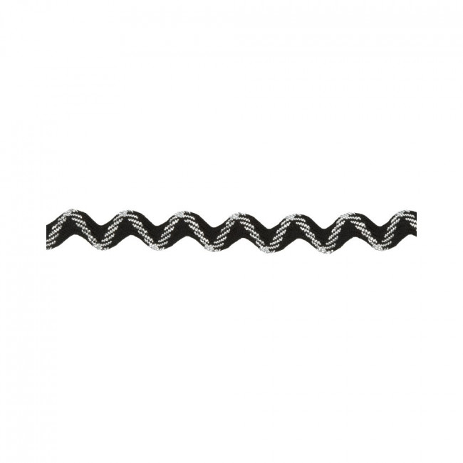 Лента b-5 mm d-30m декоративная "ЗИГ-ЗАГ" черный/серебро, Gamma/JZ-5GS №071