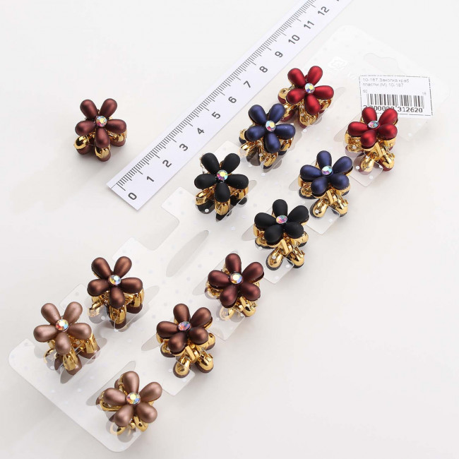 Заколка краб пластм.(М) 10-187 (12)