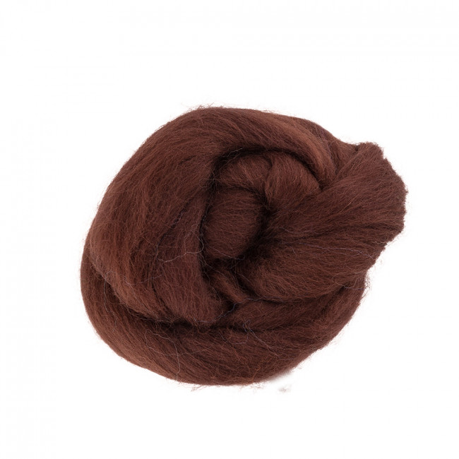 Шерсть для валяния 50г 100% полутонкая шерсть, шоколад, Gamma/TFS-050 №0412 Шерсть для валяния 50г 100% полутонкая шерсть, шоколад, Gamma/TFS-050 №0412